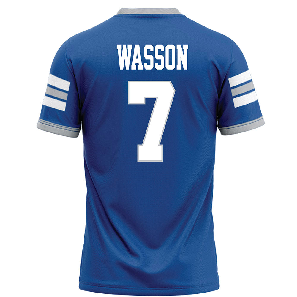 MTSU - NCAA Football : Hogan Wasson - Blue Football Jersey-1
