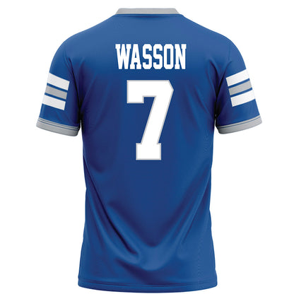 MTSU - NCAA Football : Hogan Wasson - Blue Football Jersey-1