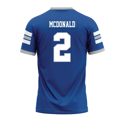 MTSU - NCAA Football : DeArre McDonald - Blue Premium Football Jersey