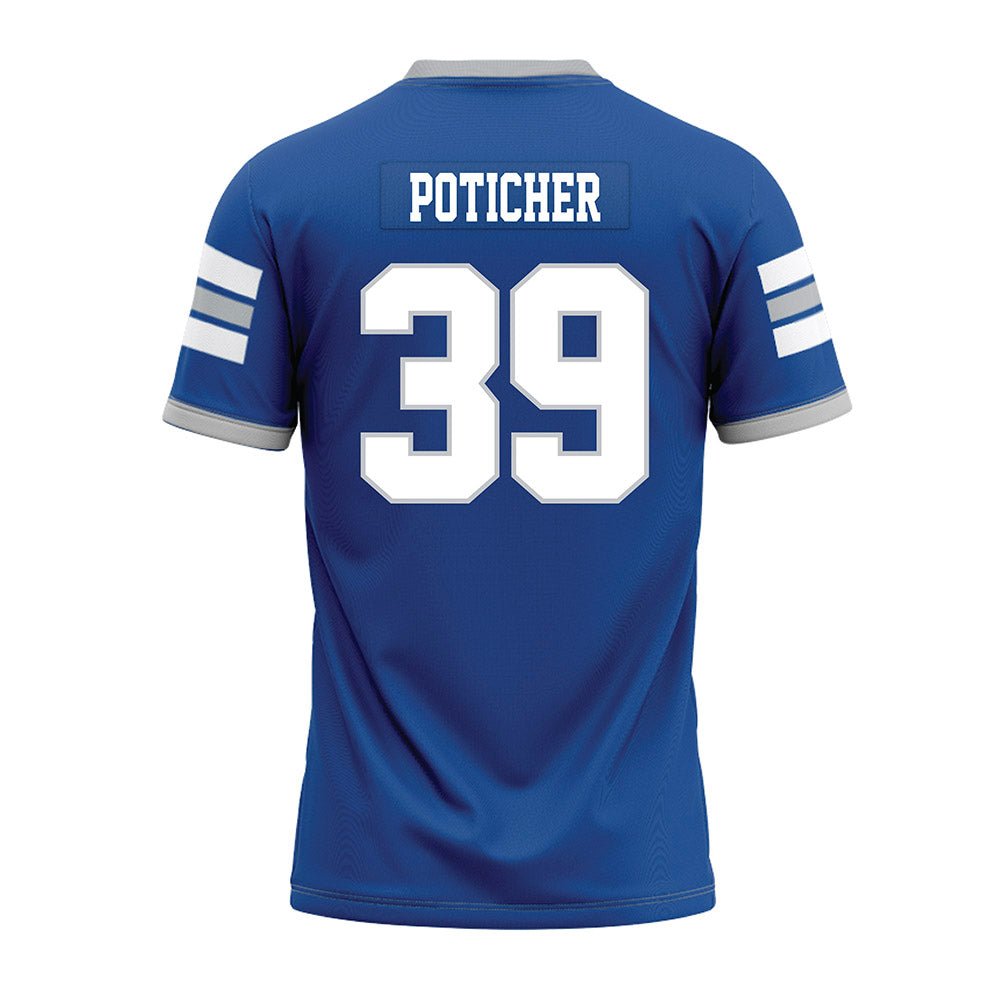 MTSU - NCAA Football : Evan Poticher - Blue Premium Football Jersey-1