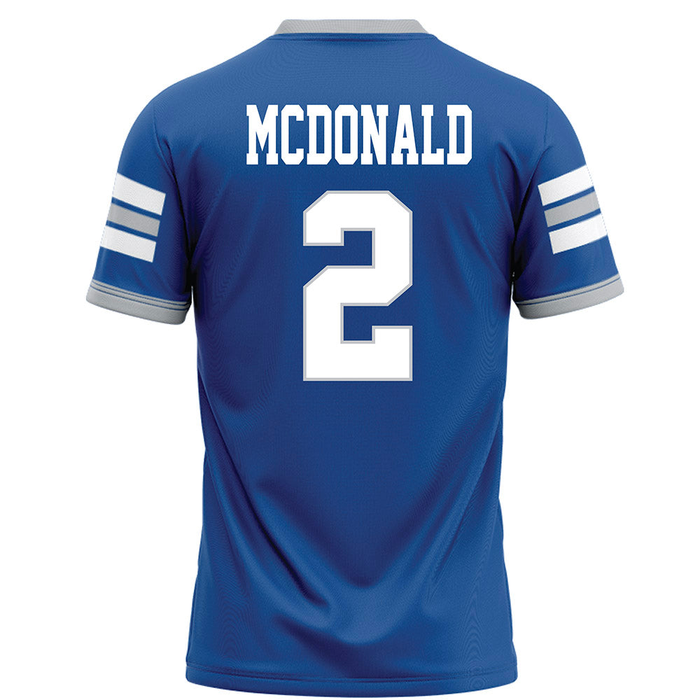 MTSU - NCAA Football : DeArre McDonald - Blue Football Jersey