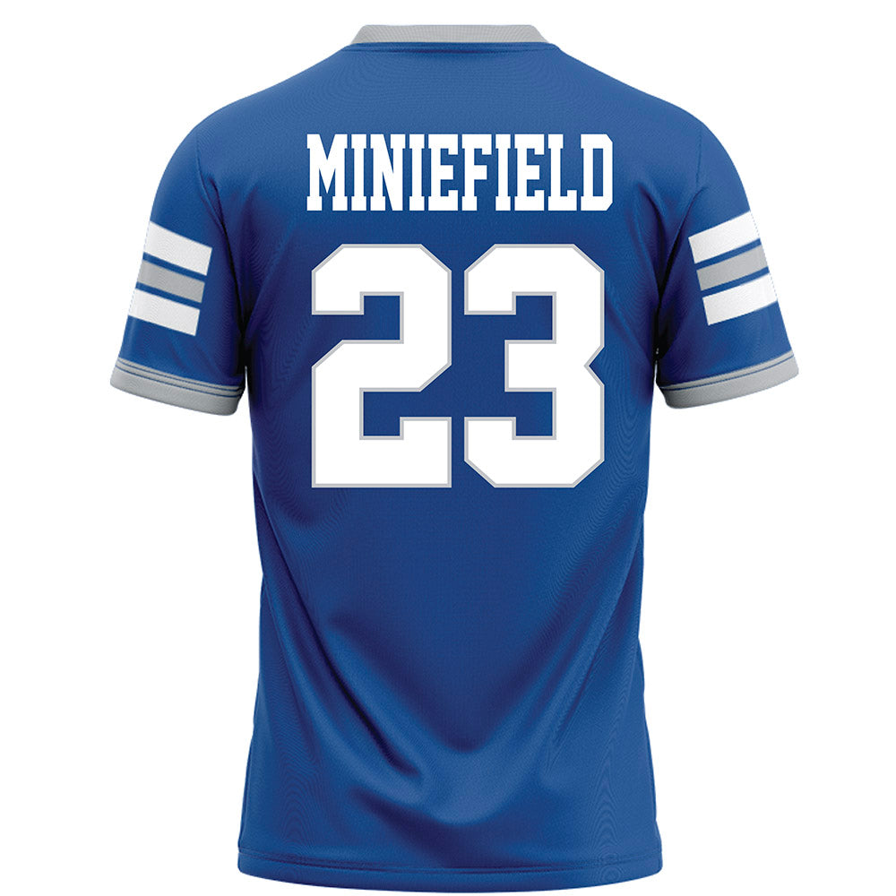 MTSU - NCAA Football : KJ Miniefield - Blue Football Jersey-1