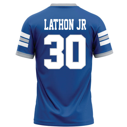 MTSU - NCAA Football : Rob Lathon Jr - Blue Football Jersey-1