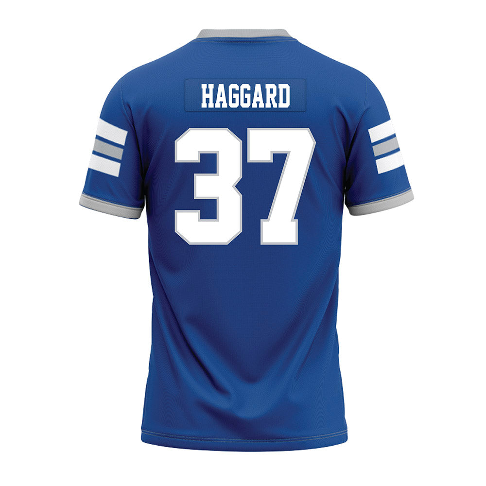 MTSU - NCAA Football : Justis Haggard - Blue Premium Football Jersey-1