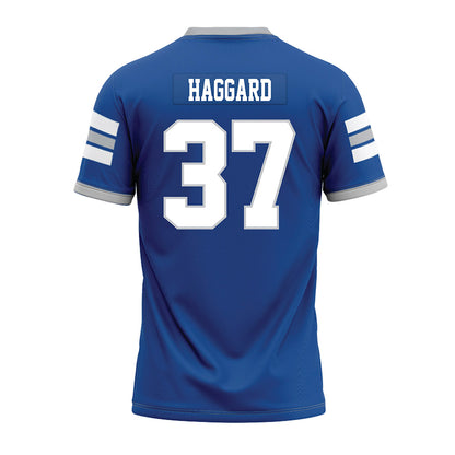 MTSU - NCAA Football : Justis Haggard - Blue Premium Football Jersey-1
