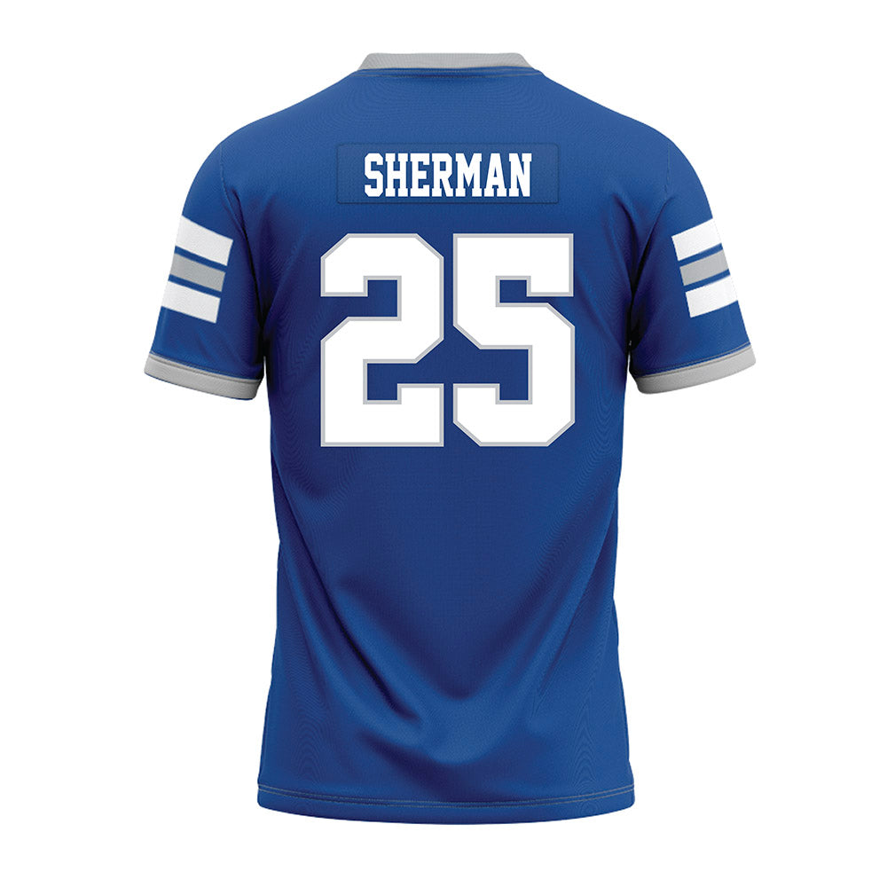 MTSU - NCAA Football : Ethan Sherman - Blue Premium Football Jersey-1