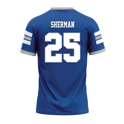 MTSU - NCAA Football : Ethan Sherman - Blue Premium Football Jersey-1