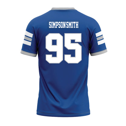MTSU - NCAA Football : Zeion Simpson-smith - Blue Premium Football Jersey-1