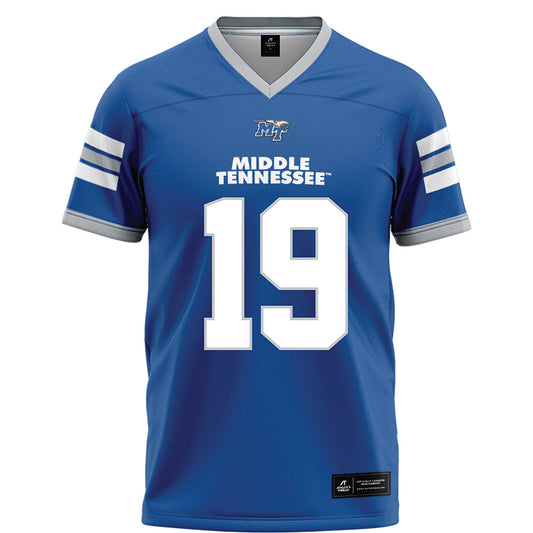MTSU - NCAA Football : Kason Stokes - Blue Football Jersey-0