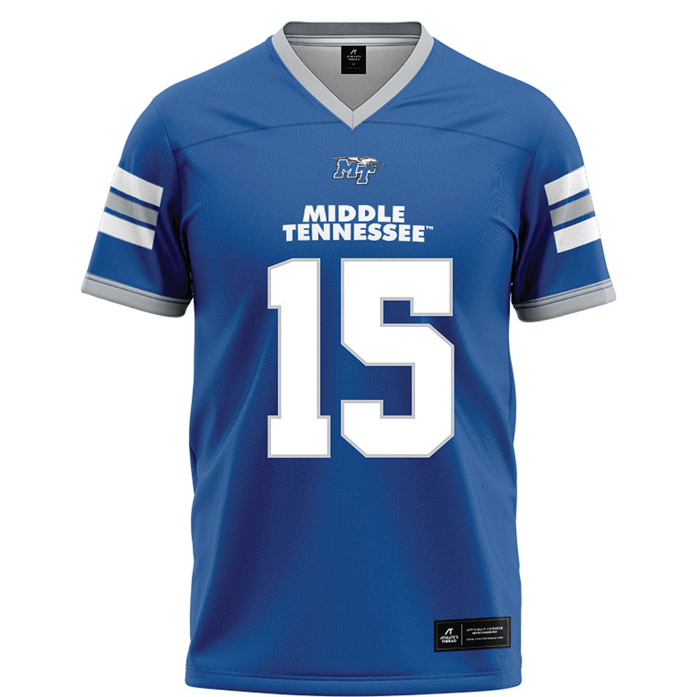 MTSU - NCAA Football : Rocco Williams - Blue Football Jersey-0