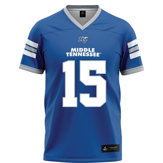 MTSU - NCAA Football : Rocco Williams - Blue Football Jersey-0