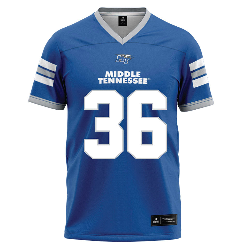MTSU - NCAA Football : Christopher Ragans - Blue Football Jersey-0
