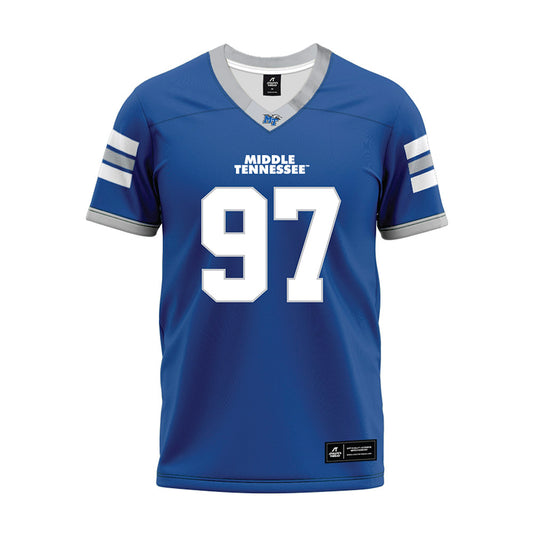 MTSU - NCAA Football : Aden Caine - Blue Premium Football Jersey-0