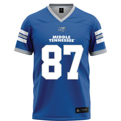 MTSU - NCAA Football : Chase Davis - Blue Football Jersey-0