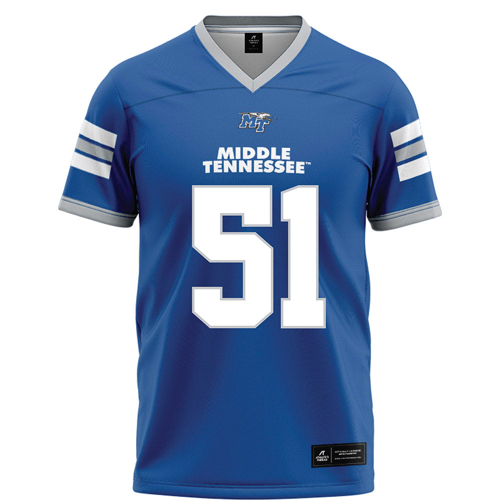 MTSU - NCAA Football : Shane Rochelle - Blue Football Jersey-0