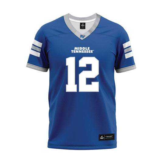 MTSU - NCAA Football : Peter Grandjean - Blue Premium Football Jersey-0