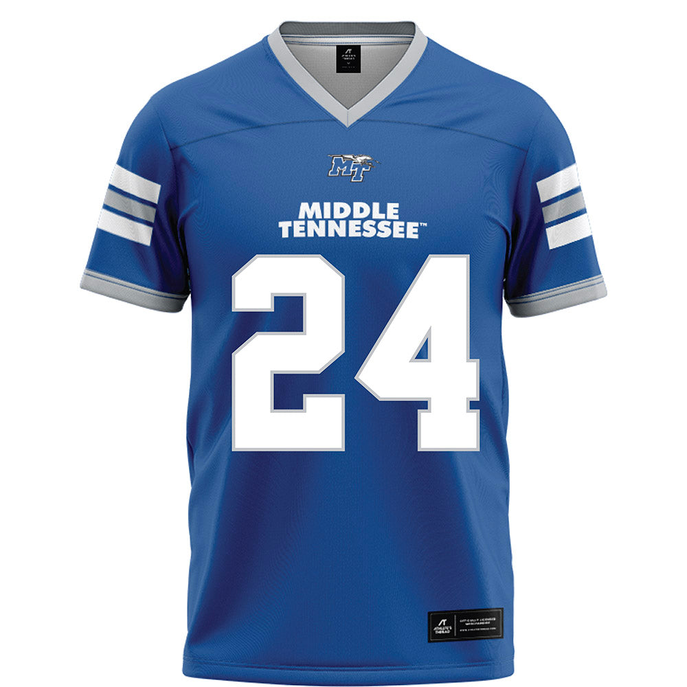 MTSU - NCAA Football : Camari Hall - Blue Football Jersey-0