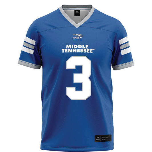 MTSU - NCAA Football : Cam Lacy - Blue Football Jersey-0