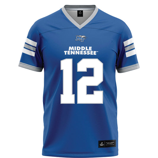 MTSU - NCAA Football : Peter Grandjean - Blue Football Jersey-0