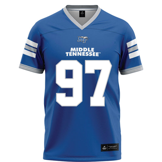 MTSU - NCAA Football : Aden Caine - Blue Football Jersey-0