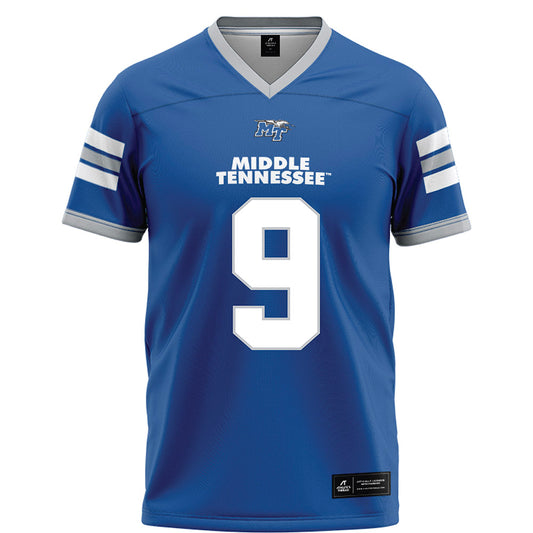 MTSU - NCAA Football : Terrence Brown - Blue Football Jersey-0