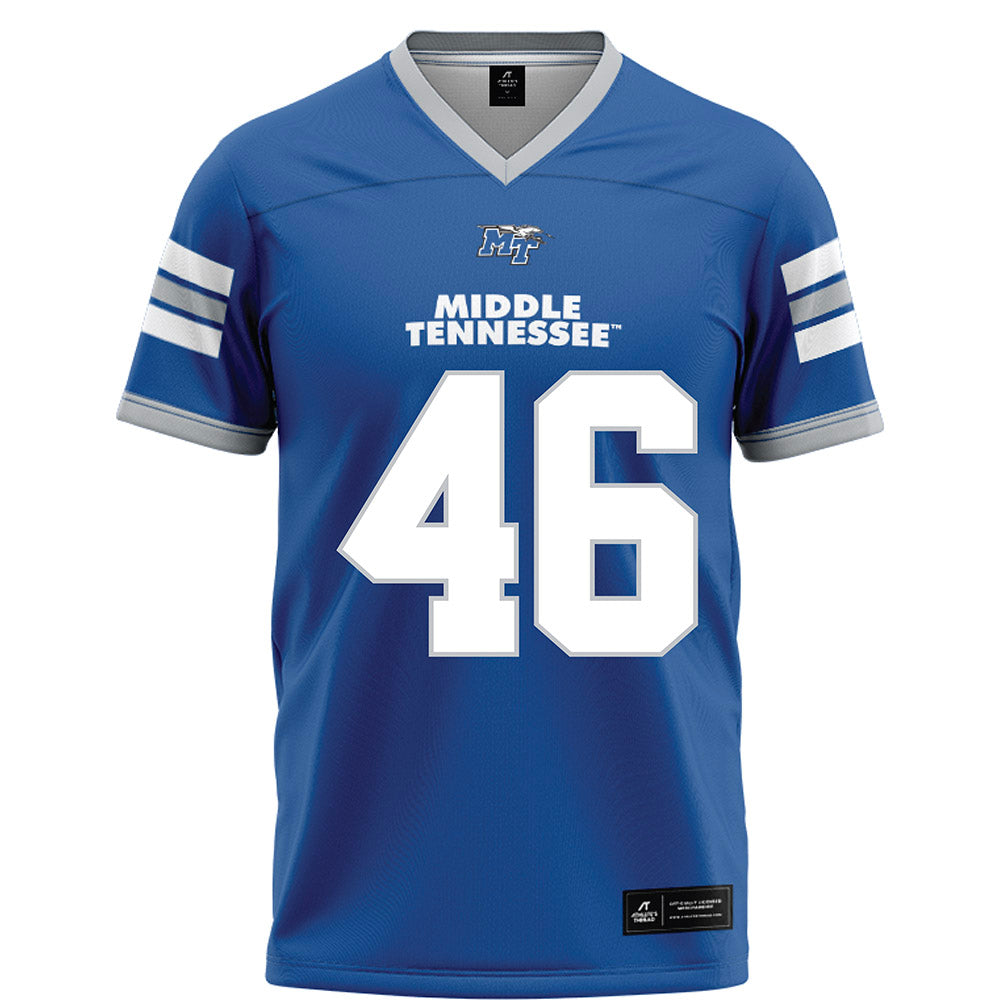 MTSU - NCAA Football : Sawyer Lovvorn - Blue Football Jersey-0