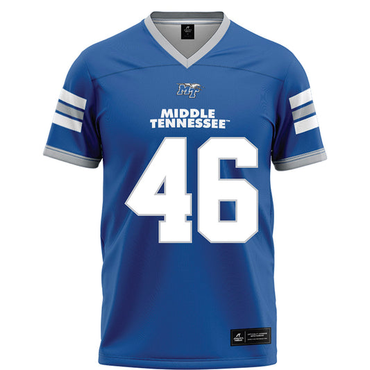 MTSU - NCAA Football : Sawyer Lovvorn - Blue Football Jersey-0