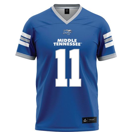MTSU - NCAA Football : James Johnson - Blue Football Jersey-0