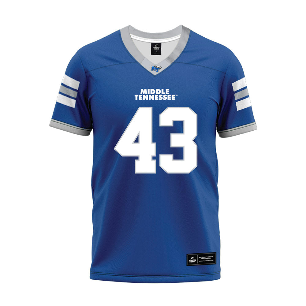 MTSU - NCAA Football : Aidan Butts - Blue Premium Football Jersey-0