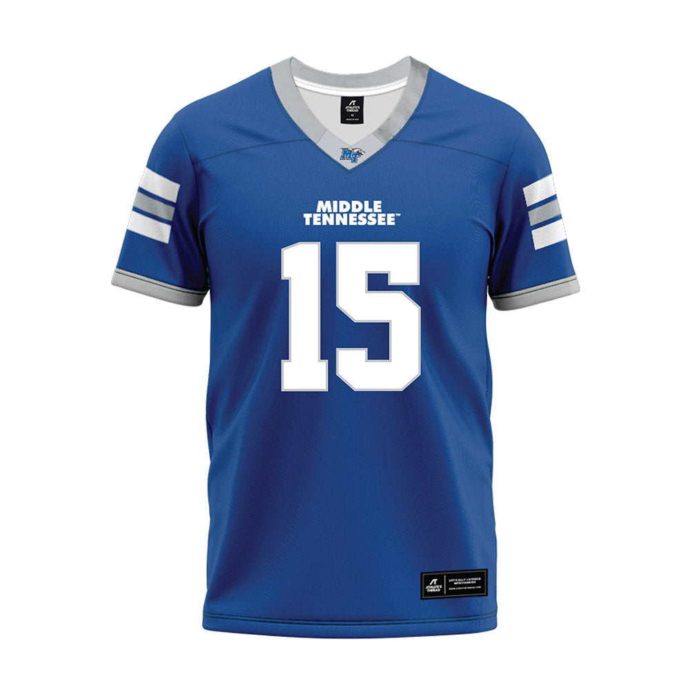 MTSU - NCAA Football : Rocco Williams - Blue Premium Football Jersey-0