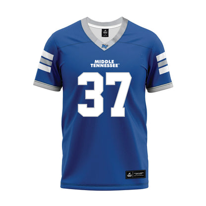 MTSU - NCAA Football : Justis Haggard - Blue Premium Football Jersey-0