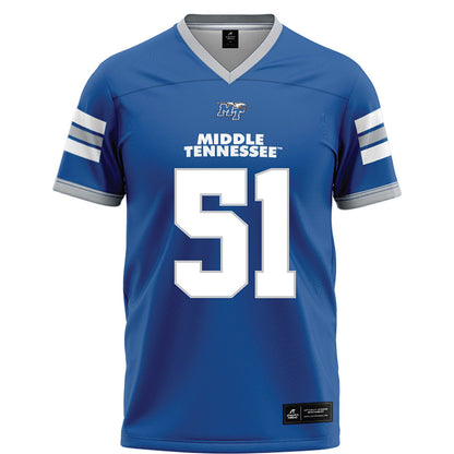 MTSU - NCAA Football : Shane Rochelle - Blue Football Jersey-0