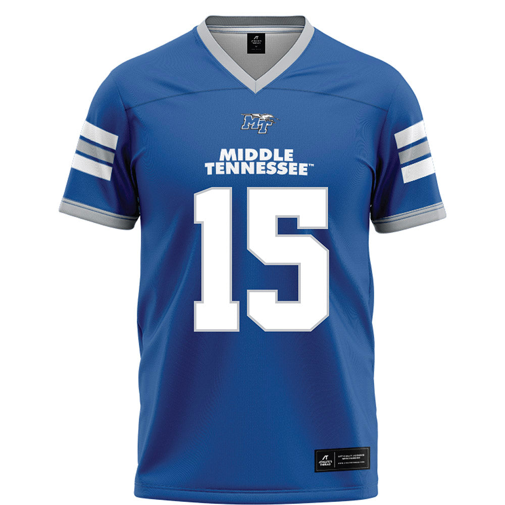 MTSU - NCAA Football : Rocco Williams - Blue Football Jersey-0