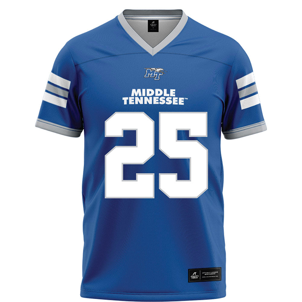 MTSU - NCAA Football : Ethan Sherman - Blue Football Jersey-0