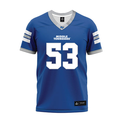 MTSU - NCAA Football : Braxton Lillis - Blue Premium Football Jersey-0