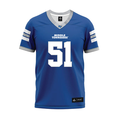 MTSU - NCAA Football : Shane Rochelle - Blue Premium Football Jersey-0