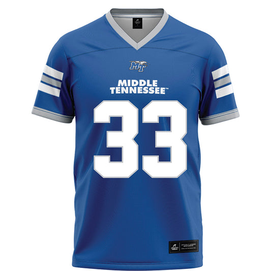 MTSU - NCAA Football : Brooklen Davis - Blue Football Jersey-0