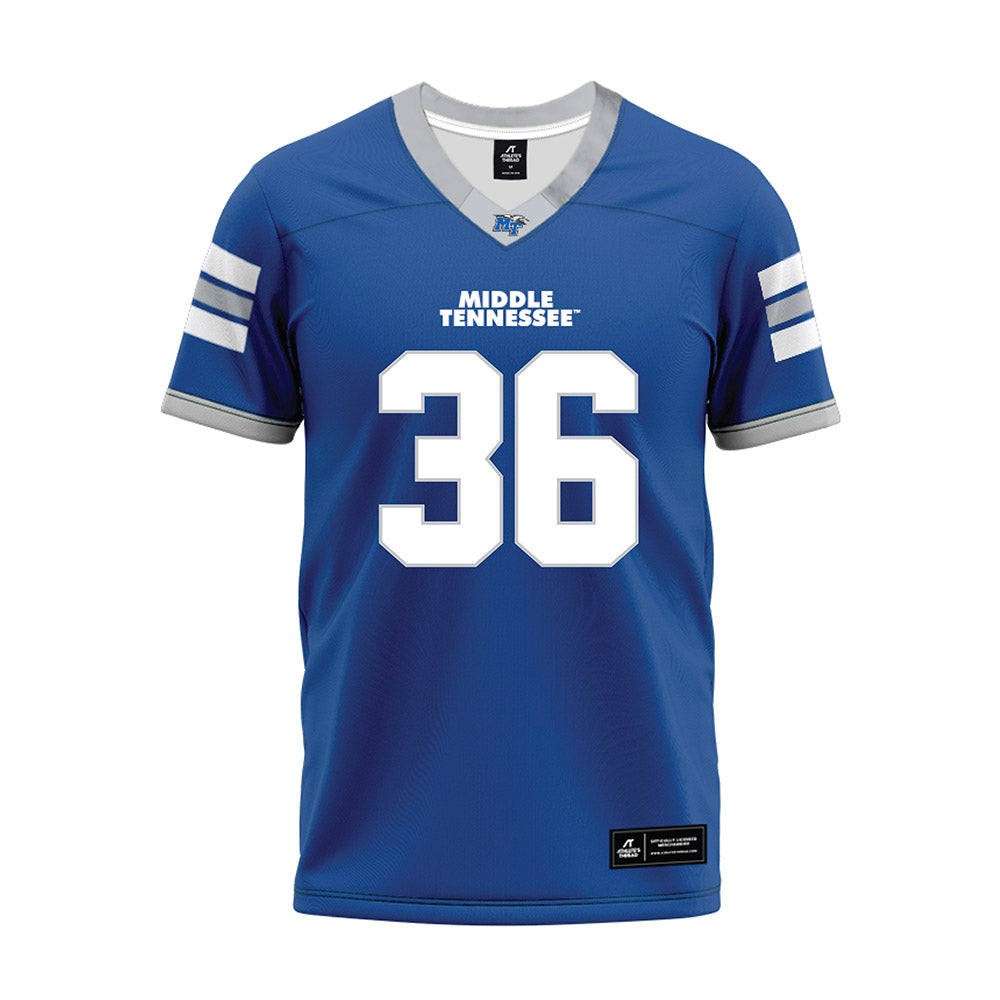 MTSU - NCAA Football : Christopher Ragans - Blue Premium Football Jersey-0