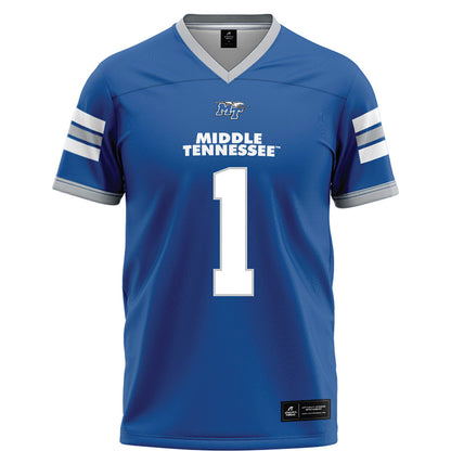 MTSU - NCAA Football : Markus Allen - Blue Football Jersey-0