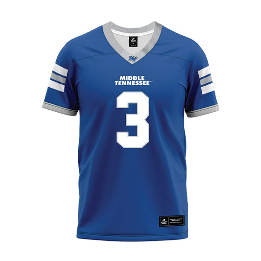 MTSU - NCAA Football : Cam Lacy - Blue Premium Football Jersey-0