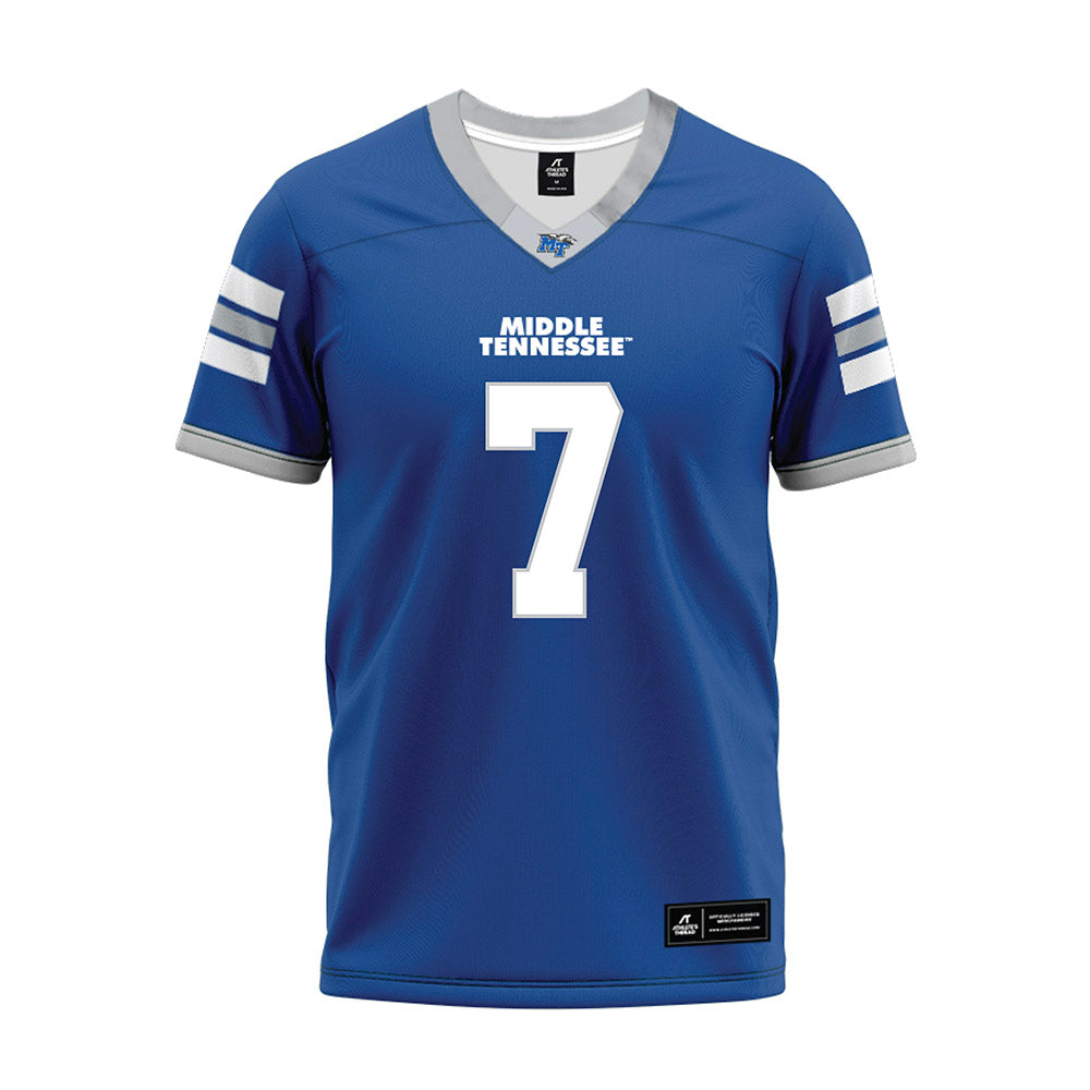 MTSU - NCAA Football : Christofer Noble - Blue Premium Football Jersey-0