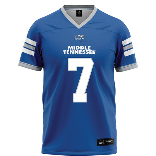 MTSU - NCAA Football : Christofer Noble - Blue Football Jersey-0