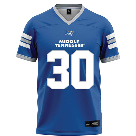 MTSU - NCAA Football : Rob Lathon Jr - Blue Football Jersey-0