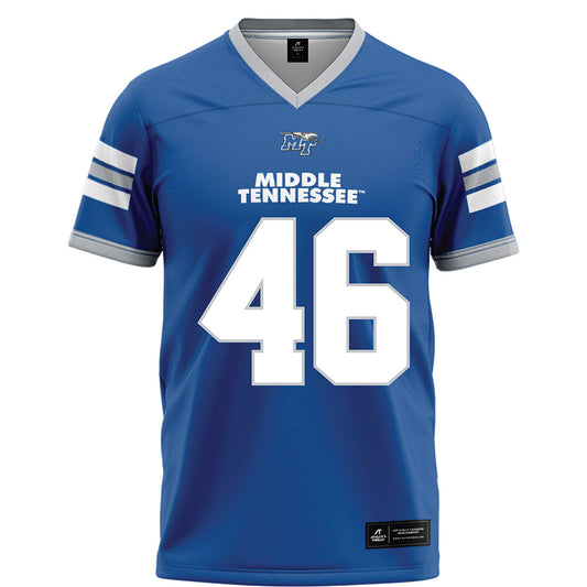 MTSU - NCAA Football : Sawyer Lovvorn - Blue Football Jersey-0