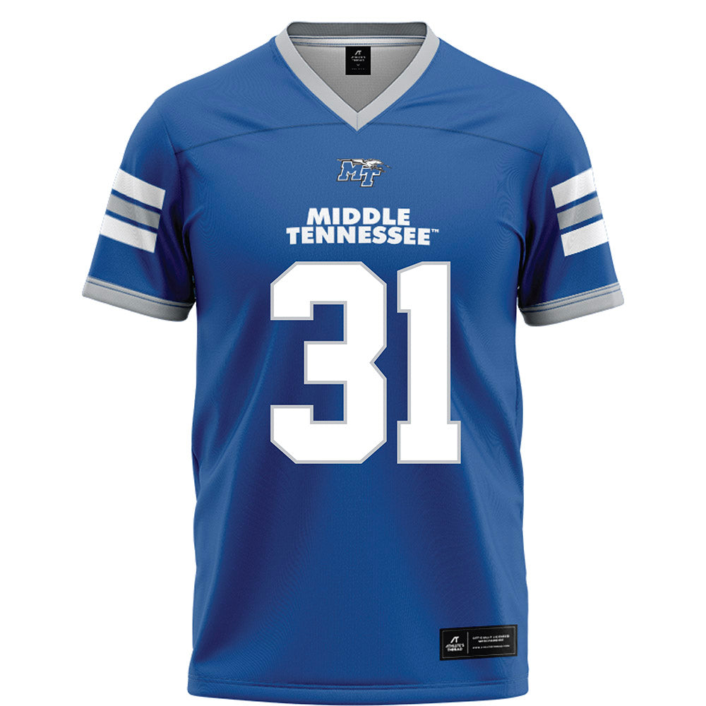 MTSU - NCAA Football : Mathias Malaki-Donaldson - Blue Football Jersey-0
