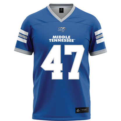MTSU - NCAA Football : Chayce Smith - Blue Football Jersey-0