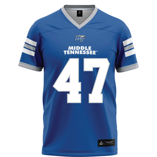 MTSU - NCAA Football : Chayce Smith - Blue Football Jersey-0