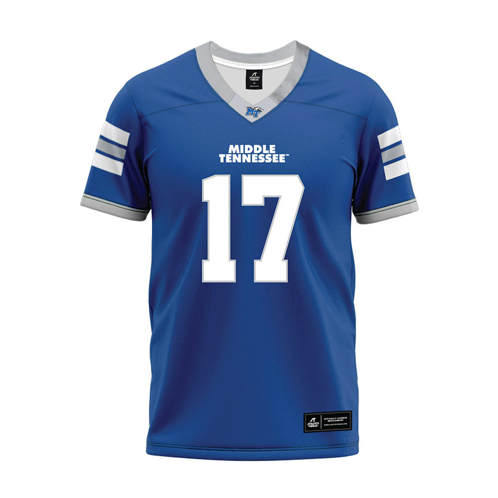 MTSU - NCAA Football : Jayson Lowe - Blue Premium Football Jersey-0