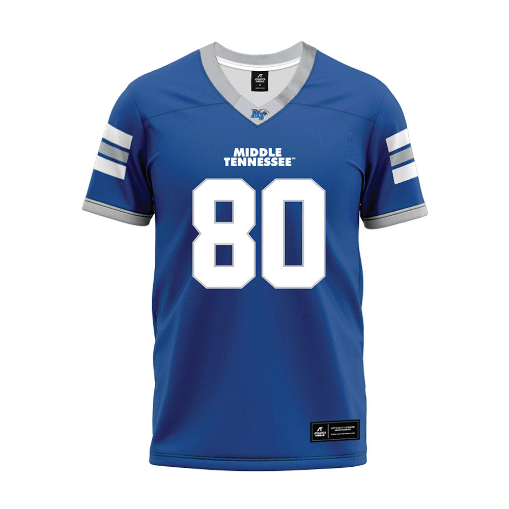 MTSU - NCAA Football : Zaidyn Moore - Blue Premium Football Jersey-0