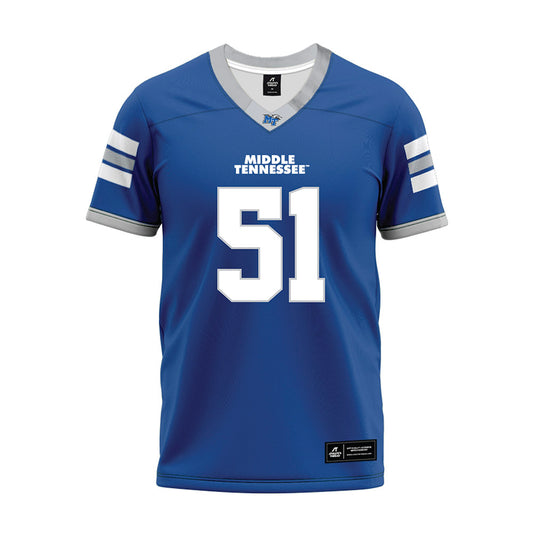 MTSU - NCAA Football : Shane Rochelle - Blue Premium Football Jersey-0